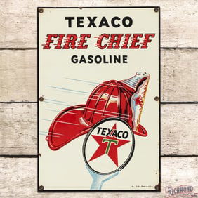 Scarce 1963 Texaco Fire Chief Gasoline Pump Plate Sign