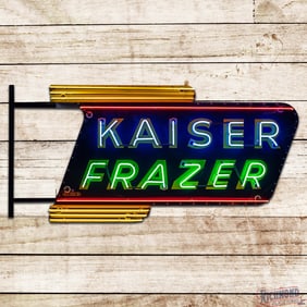 Kaiser Frazer 6' Die Cut Double Sided Porcelain Factory Neon Sign
