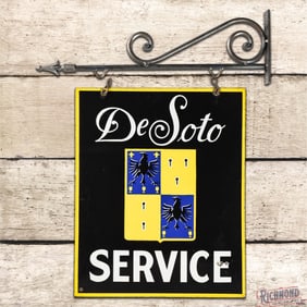 DeSoto Service Double Sided Porcelain Sign w/ Hanger & Logo