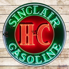 Sinclair HC Gasoline 42" Single Sided Porcelain Neon Sign