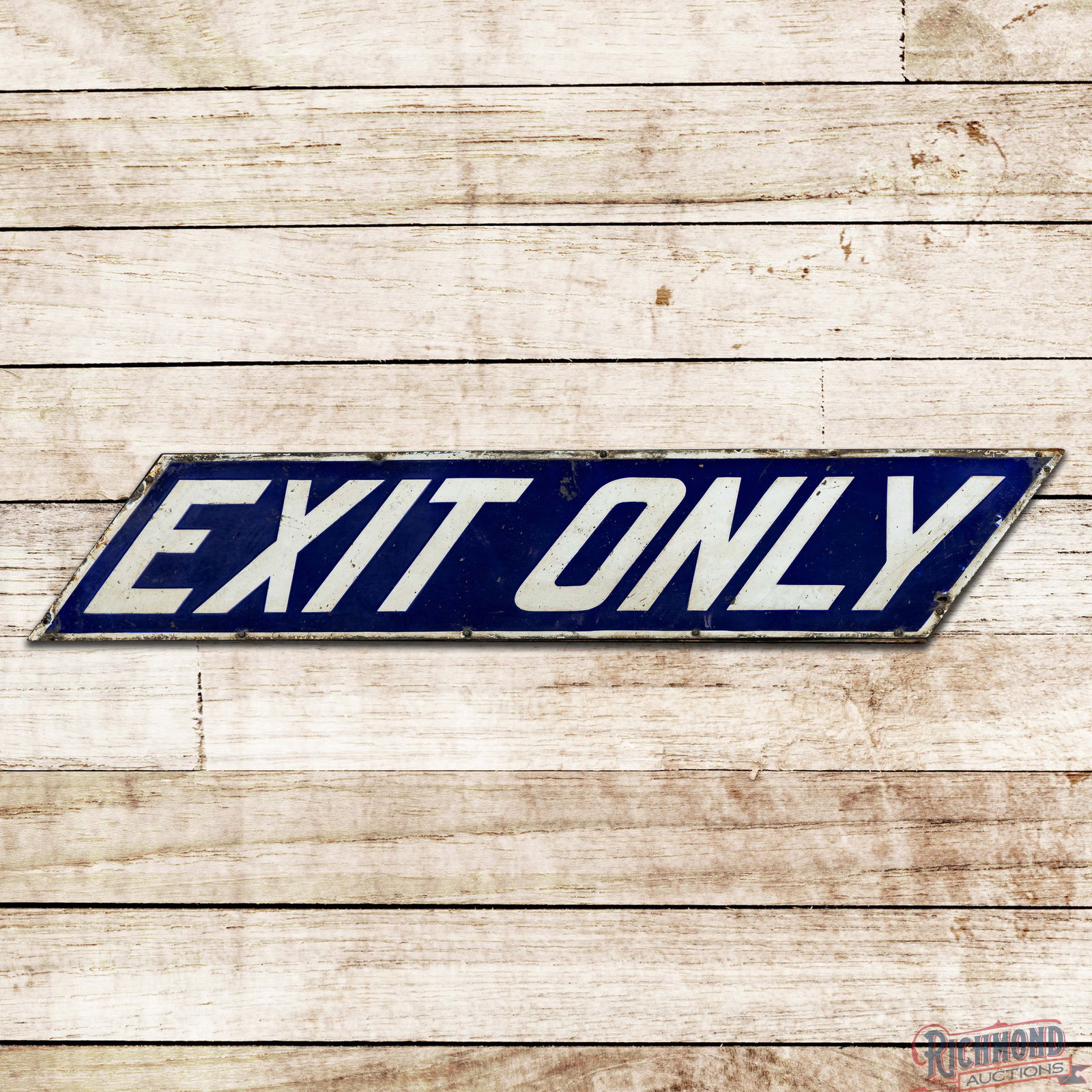 Exit Only Die Cut 54" Single Sided Porcelain Train Railway Sign (1 of 3)
