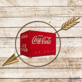 Single Sided Tin Die Cut Coca Cola Kay Advertising Display w/ Cooler & Arrow