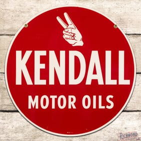 Kendall Motor Oils 24" Double Sided Tin Sign w/ Logo