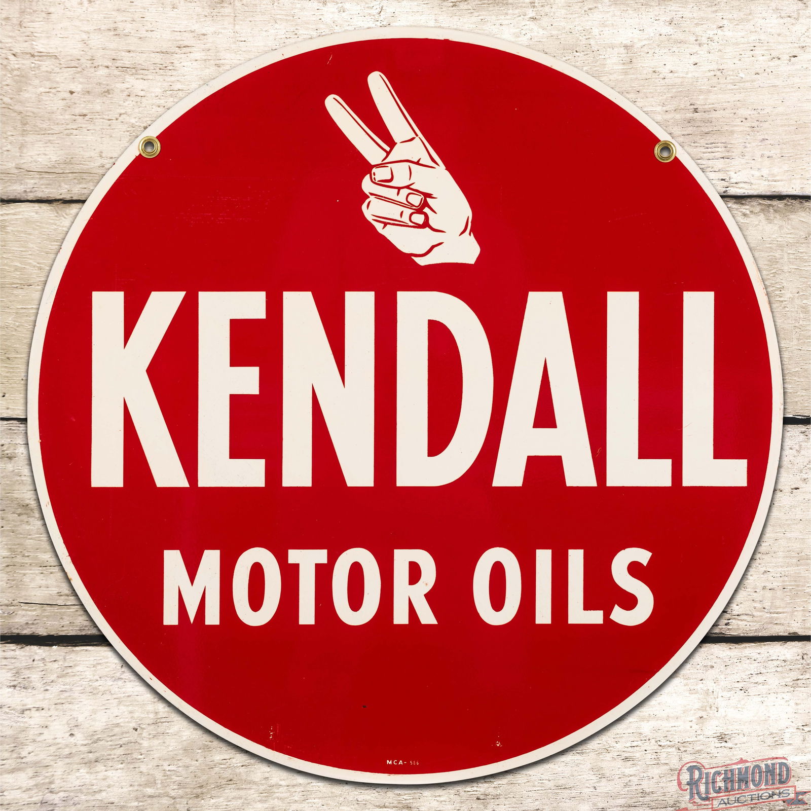 Kendall Motor Oils 24" Double Sided Tin Sign w/ Logo (1 of 3)