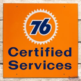 Union 76 Certified Services Single Sided Porcelain Sign w/ Logo