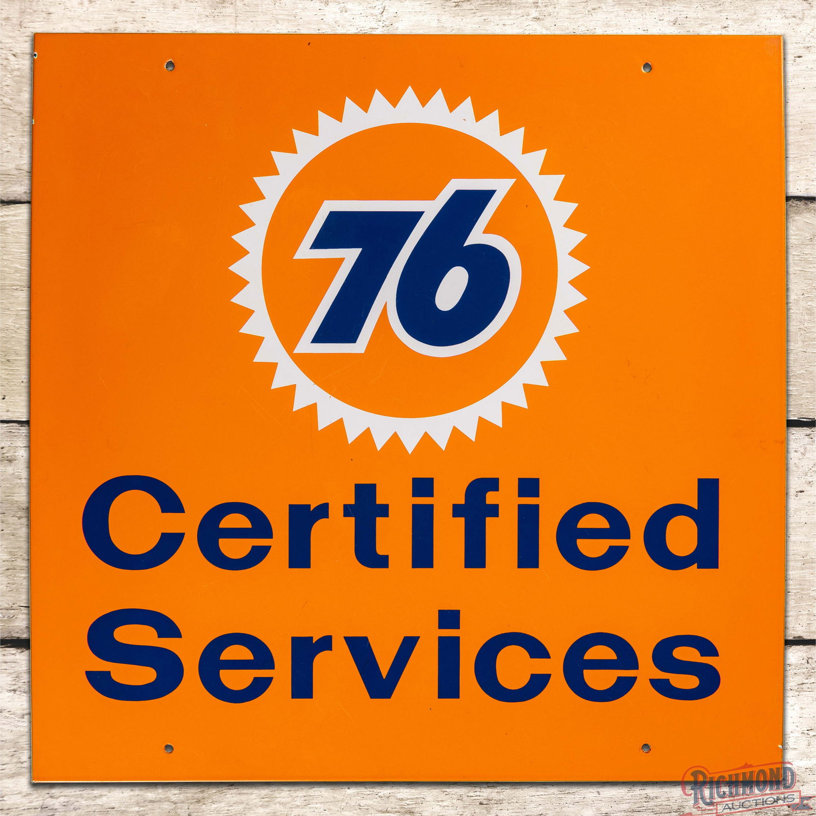 Union 76 Certified Services Single Sided Porcelain Sign w/ Logo (1 of 3)
