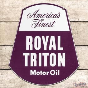 Union 76 America's Finest Royal Triton Motor Oil Double Sided Porcelain Sign