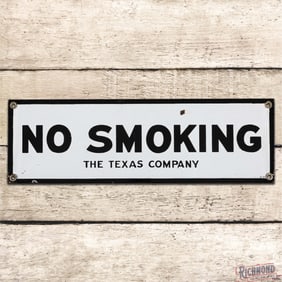 1930 Texaco No Smoking The Texas Company Single Sided Porcelain Sign