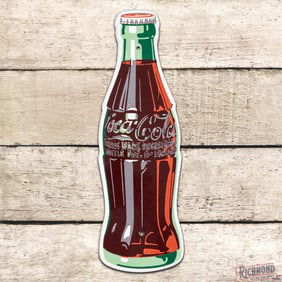 Nice Coca Cola Die Cut Single Sided Porcelain 3D Bottle Sign