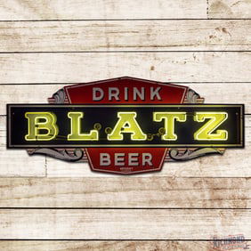 Excellent Drink Blatz Beer Die Cut 6' Single Sided Porcelain Factory Neon Sign