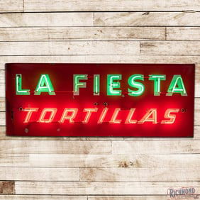 La Fiesta Tortillas 6' Double Sided Porcelain Factory Neon Sign