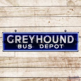 Greyhound Bus Depot 6' Single Sided Porcelain Neon Sign