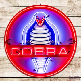 Custom Shelby Cobra Single Sided Tin Neon Sign w/ Snake Logo