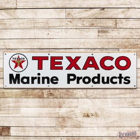 Texaco Marine Products 8' Single Sided Porcelain Logo Sign "White T"