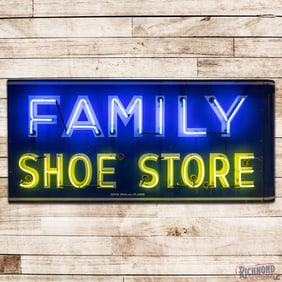 Family Shoe Store 7' Double Sided Porcelain Factory Neon Sign
