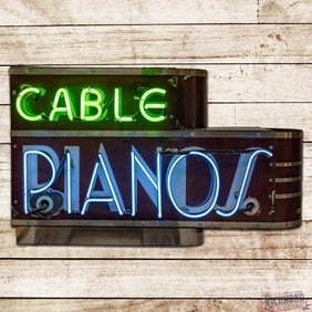 Cable Pianos 3' Double Sided Porcelain Factory Neon Sign