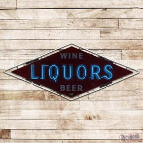 Liquors Wine Beer Die Cut 7' Double Sided Porcelain Factory Neon Sign