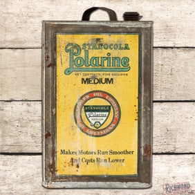 Stanocola Polarine Heavy Medium 5 Gallon Metal Motor Oil Can w/ Logo