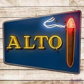 Alto Cigars Single Sided Porcelain Neon Sign