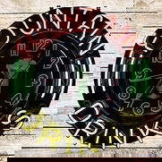 Fountain Drinks 26" Neon Clock w/ Ice Cream Sundae: Factory neon advertising clock has been professionally restored. The clock features ice cream float graphics in the field with vibrant four-color neon. The inner face and outer face are clean. The chr