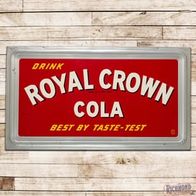 1949 Drink RC Royal Crown Cola "Best By Taste-Test" Emb. Single Sided Tin Sign