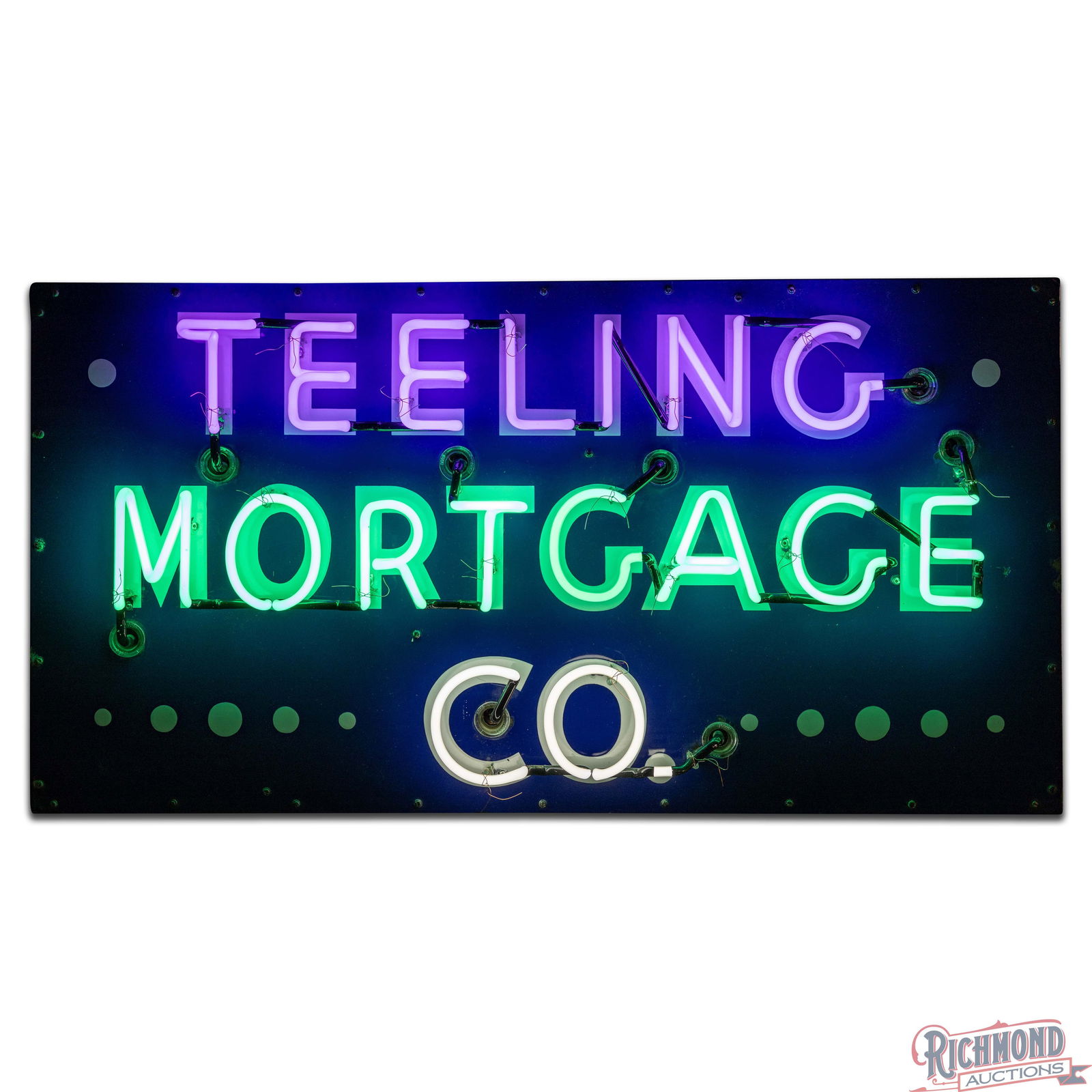 Teeling Mortgage Co. 4' Single Sided Porcelain Factory Neon Sign - 2