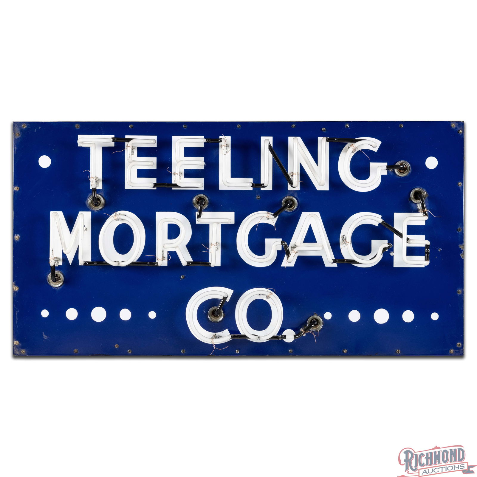 Teeling Mortgage Co. 4' Single Sided Porcelain Factory Neon Sign - 3
