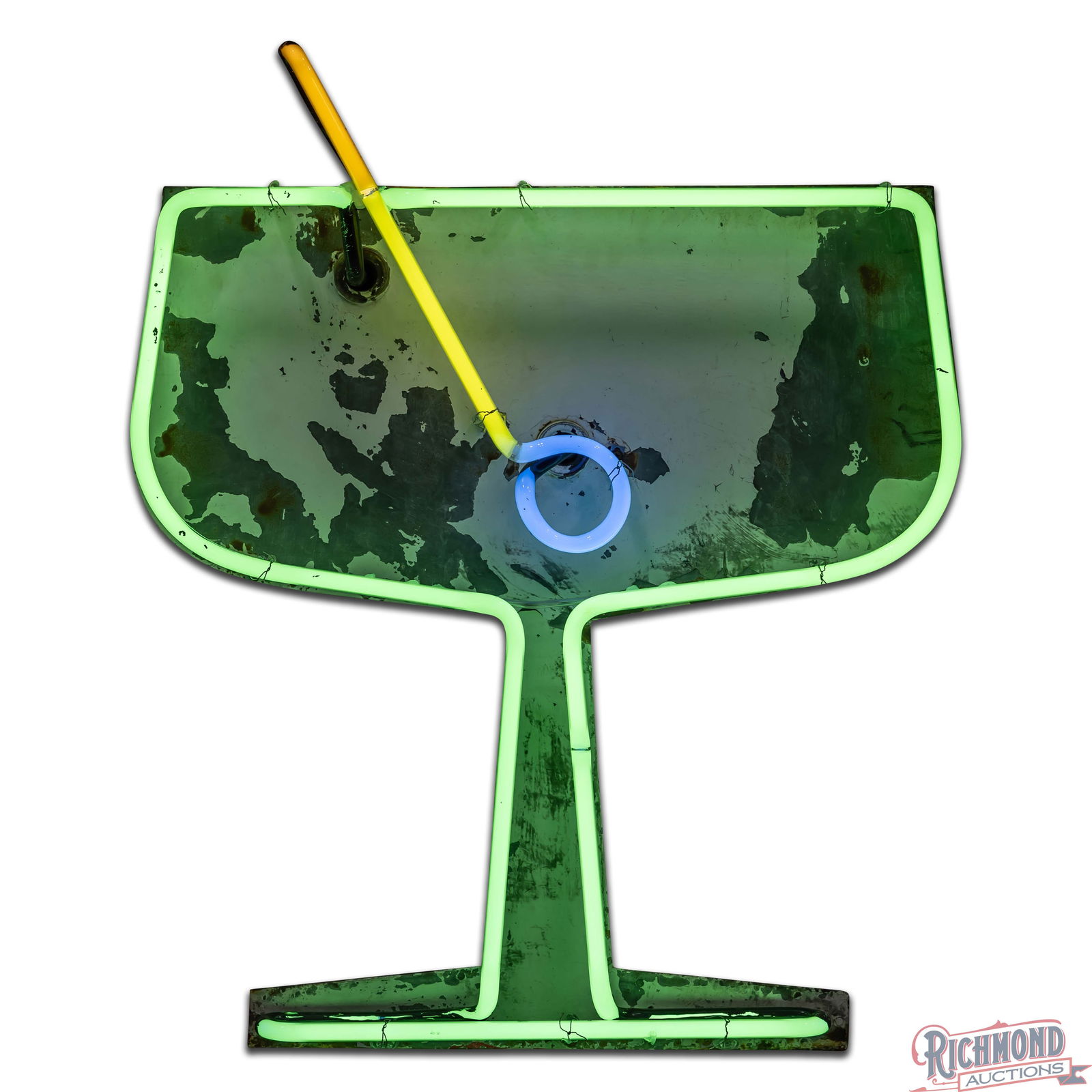 Cocktail Bar Martini 28" Die Cut Single Sided Tin Factory Neon Sign - 2