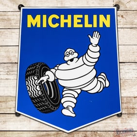 Michelin Tires Die Cut Single Sided Porcelain Sign w/ Bibendum