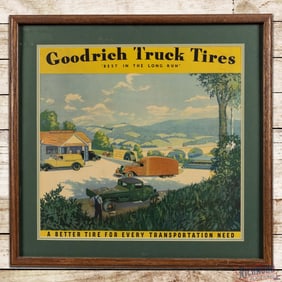 Goodrich Truck Tires "Best in the Long Run" Framed Advertising Poster Sign