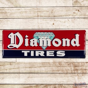 Diamond Tires 5' Emb. Single Sided Tin Sign w/ Logo