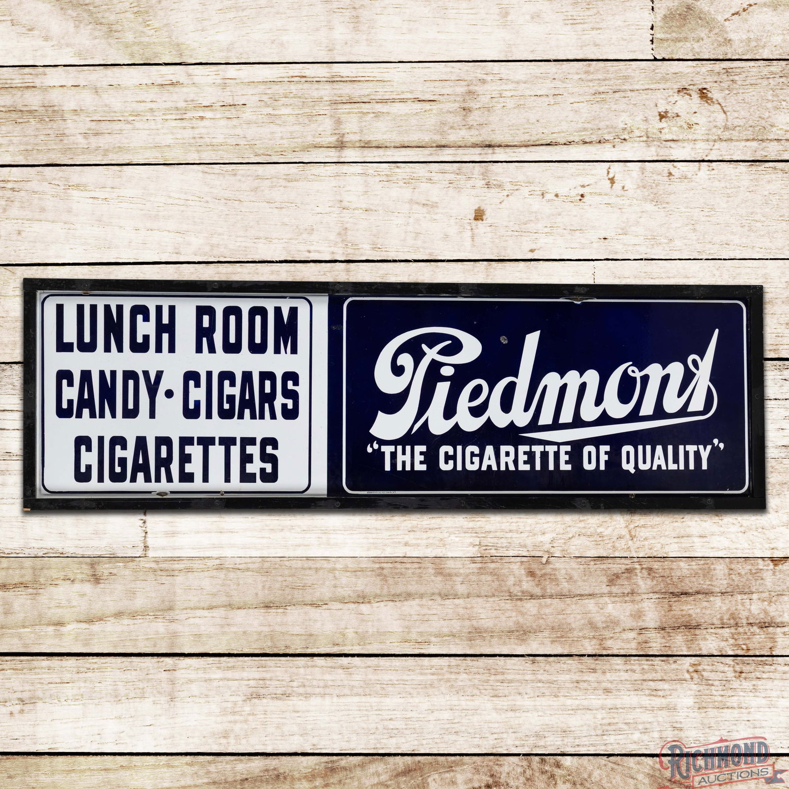 Piedmont "The Cigarette of Quality" Lunch Room Candy Cigars Single Sided Porcelain Sign (1 of 3)