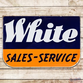 White Trucks Sales Service 3' Single Sided Porcelain Sign