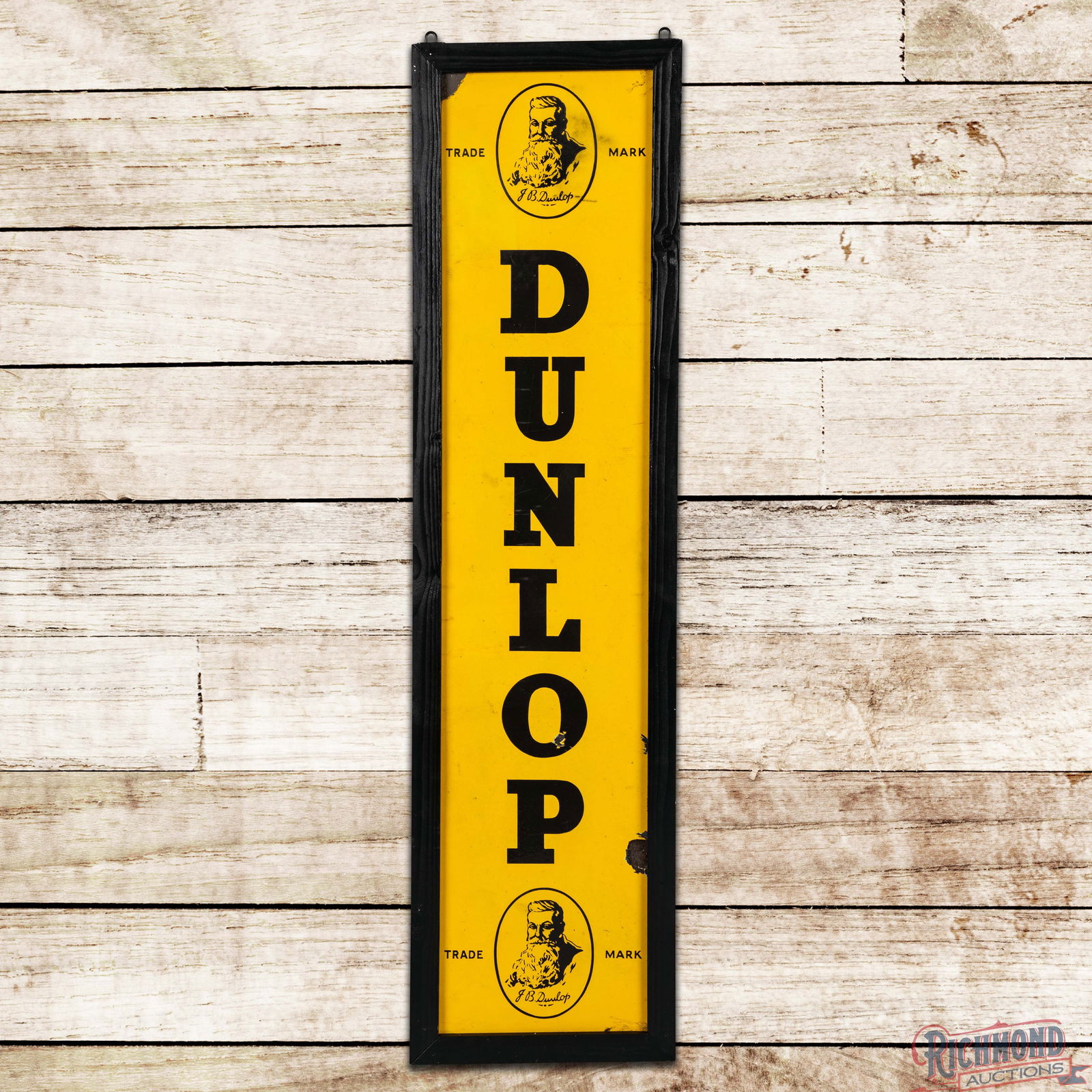 Dunlop Tires 5' Vertical Double Sided Porcelain Sign w/ Founder Logo (1 of 3)