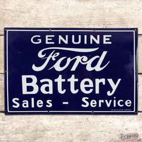 Genuine Ford Battery Sales Service Single Sided Porcelain Sign