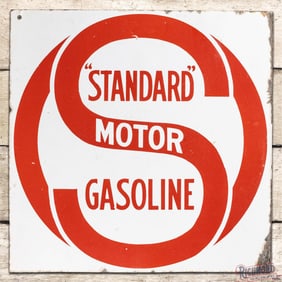Standard Motor Gasoline 24" Double Sided Porcelain Flange Sign w/ Logo