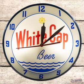 White Cap Beer 15" Double Bubble Advertising Clock