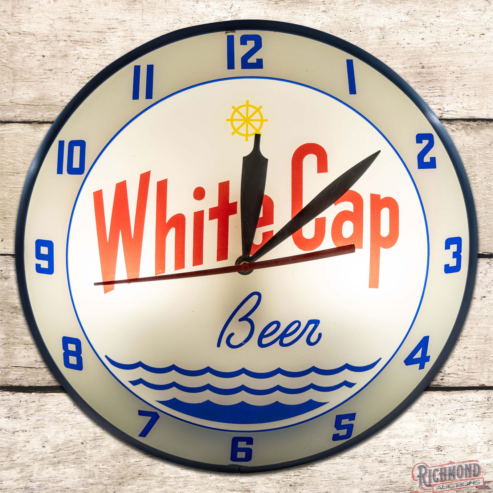White Cap Beer 15" Double Bubble Advertising Clock (1 of 4)