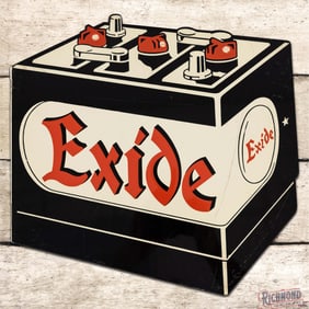 Exide Batteries Die Cut Double Sided Tin Flange Sign