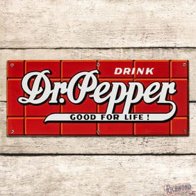 Drink Dr. Pepper Good for Life! Single Sided Porcelain Checkerboard Sign