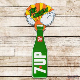 7up "The Uncola" 6' Emb. Die Cut Bottle Sign