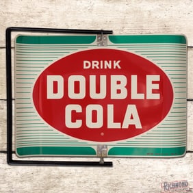 Exceptional Drink Double Cola Double Sided Tin "Spinner" Flange Sign w/ Logo