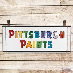 Pittsburgh Paints 6' Embossed Double Sided Porcelain Sign w/ Hangers