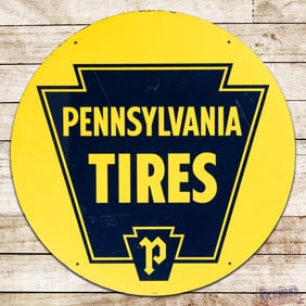 Pennsylvania Tires 30" Double Sided Tin Sign w/ Keystone Logo