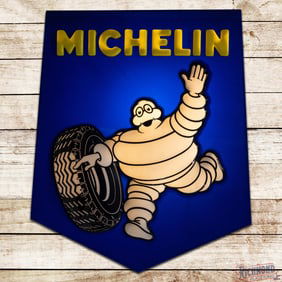 Michelin Tires DS Emb. Plastic Lighted Sign w/ Bibendum