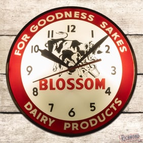 Blossom Dairy Products "For Goodness Sake" 15" Lighted Double Bubble Advertising Clock
