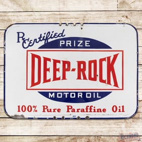 Deep Rock Prize Motor Oil 100% Pure Paraffine Double Sided Porcelain Sign