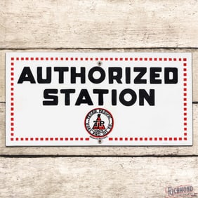 TP Texas Pacific Coal and Oil Co. Authorized Station Single Sided Porcelain Sign w/ Logo