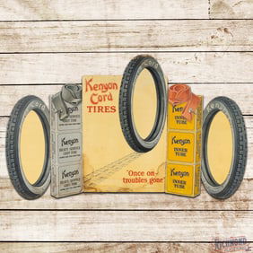 Scarce Kenyon Cord Tires & Tubes Die Cut Cardboard Advertising Display