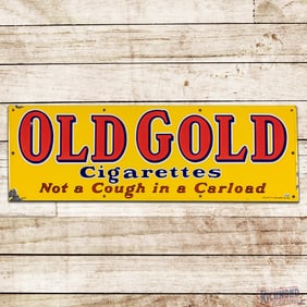 Old Gold Cigarettes "Not a Cough in a Carload" Single Sided Porcelain Sign